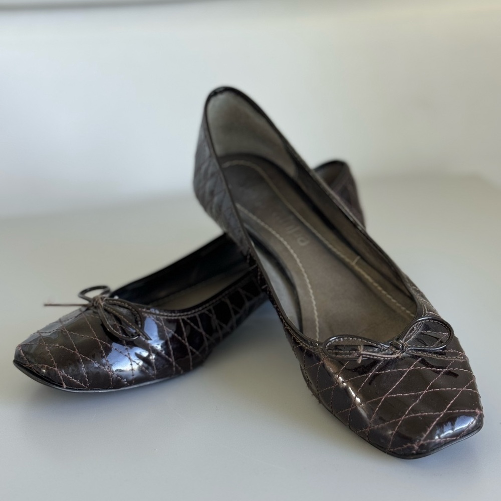 Ballerinas Brown Alligator Crocodile Print Ballet Flats with Bow 🐊 🤎🥿